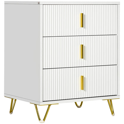 3 Drawer Dresser, Chest of Drawers Storage Cabinet, White