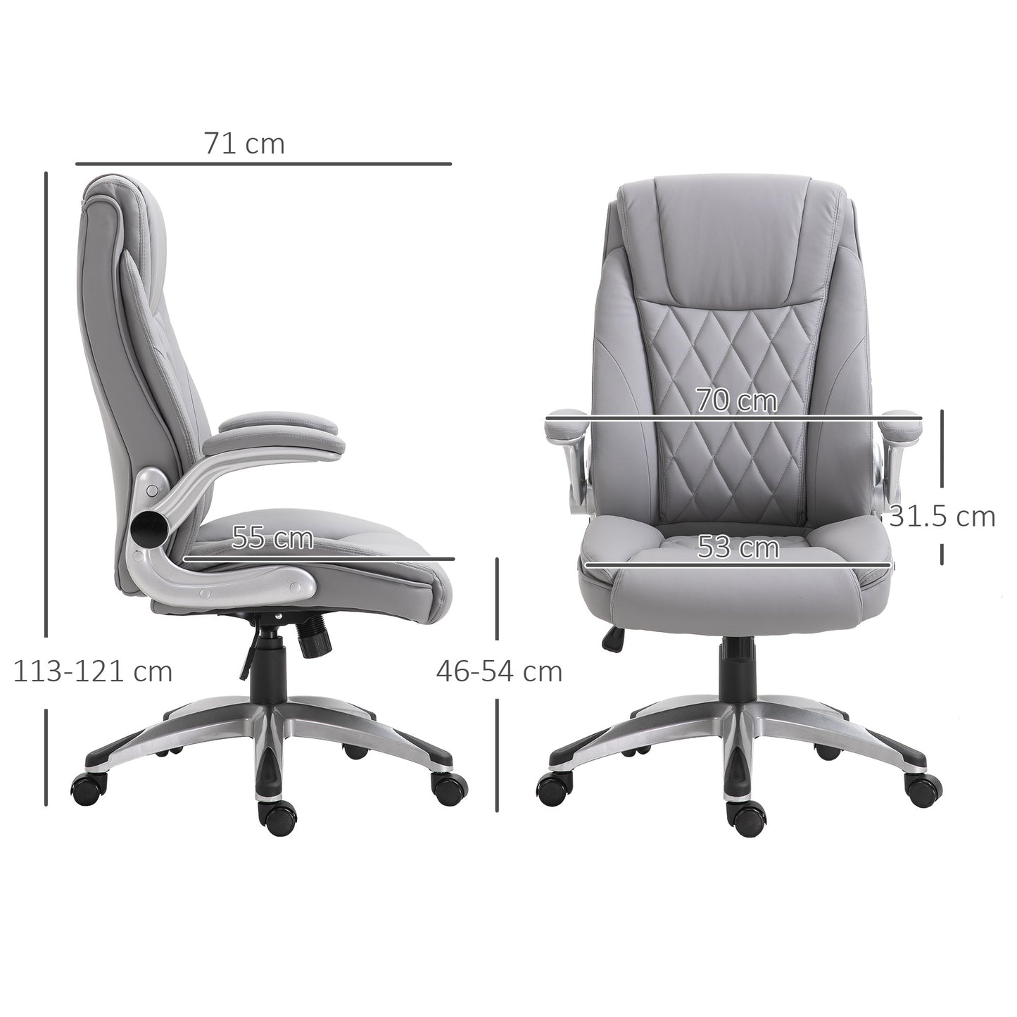 High Back Executive Office Chair Home Swivel PU Leather