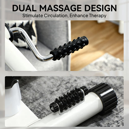 Seated Pedal Exerciser with Dual Massage and LCD Display, White