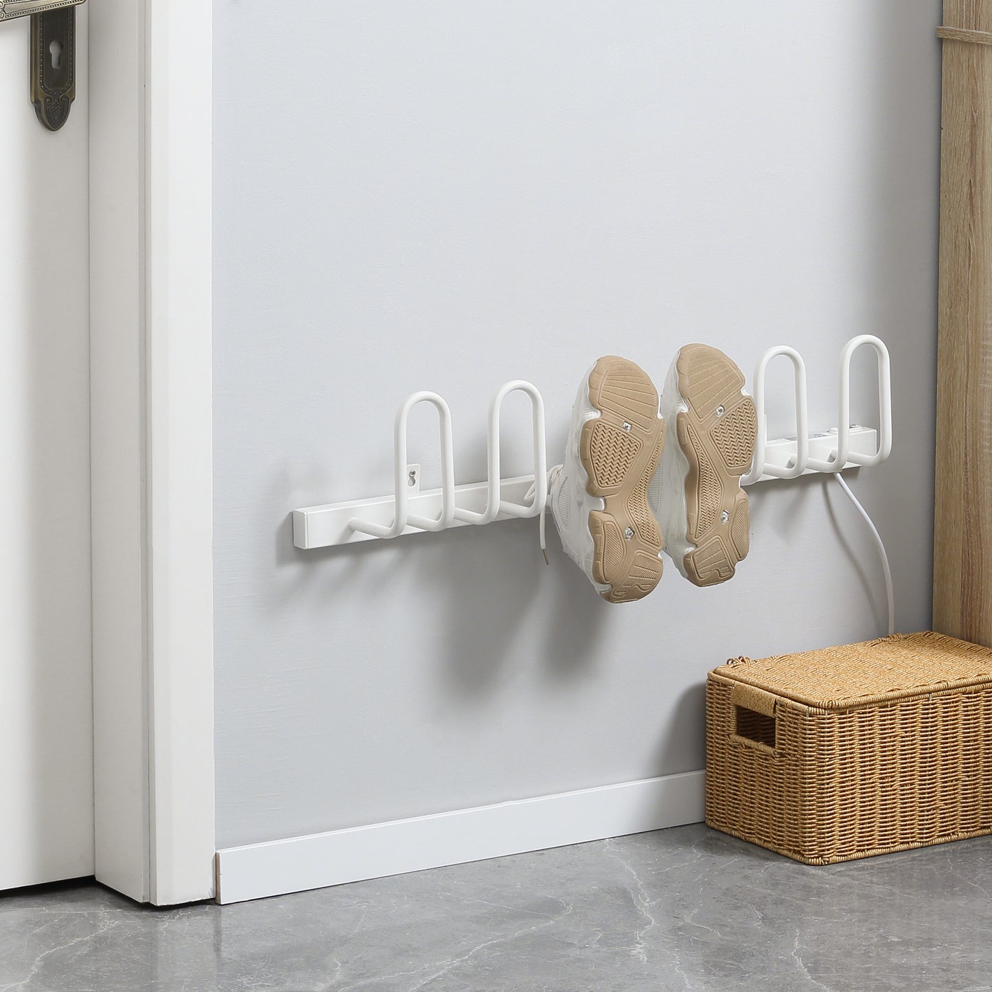 Wall Mounted Electric Shoe Dryer Shoe Warmers for Boots 3 Pairs White