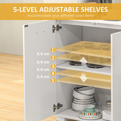 Modern Sideboard Kitchen Storage Cabinet with 2 Drawers and Shelves