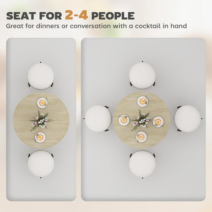 80cm Round Dining Table, Industrial Kitchen Table with Steel Legs