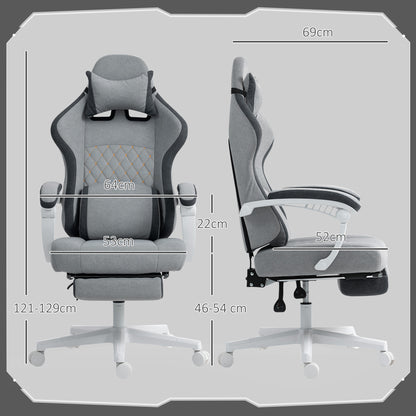 Printed Velvet Computer Recliner Chair with Adjustable Height, Grey