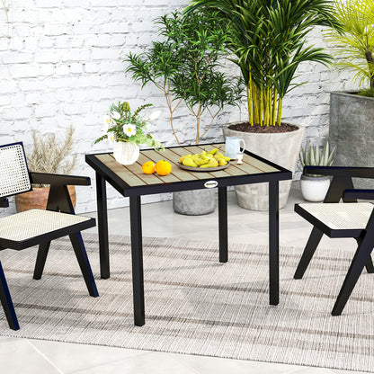 Garden Table for 4 Person with 5.4cm Parasol Hole, Brown
