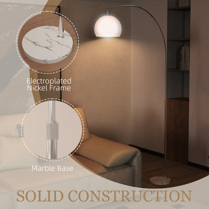 Floor Lamp for Living Room, Modern Standing Lamp with Shade & Foot Switch, Minimalist Tall Pole Lampshade for Bedroom, Office, White