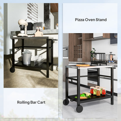 Outdoor BBQ Table with Shelf, Outdoor Kitchen, Charcoal Grey