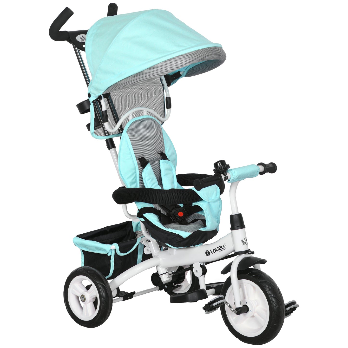 6 in 1 Kids Trike, Stroller with Parent Handle, Green