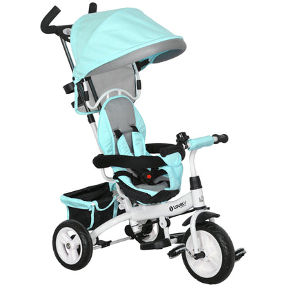 6 in 1 Kids Trike, Stroller with Parent Handle, Green