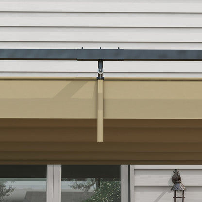 4 x 3(m) Metal Pergola with Retractable Roof, Garden Gazebo Canopy Shelter for Outdoor, Patio, Khaki