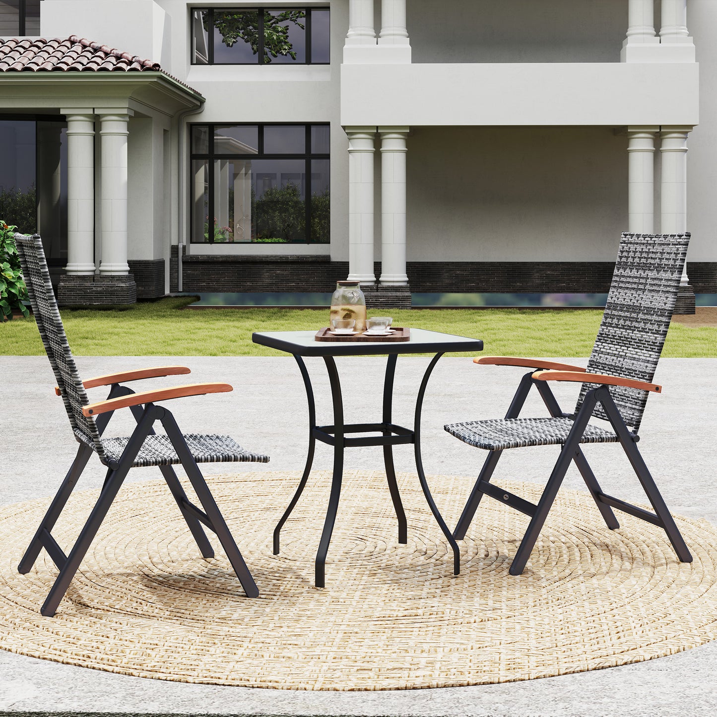 Outdoor Folding Dining Chair, Dining Chair, Light Grey