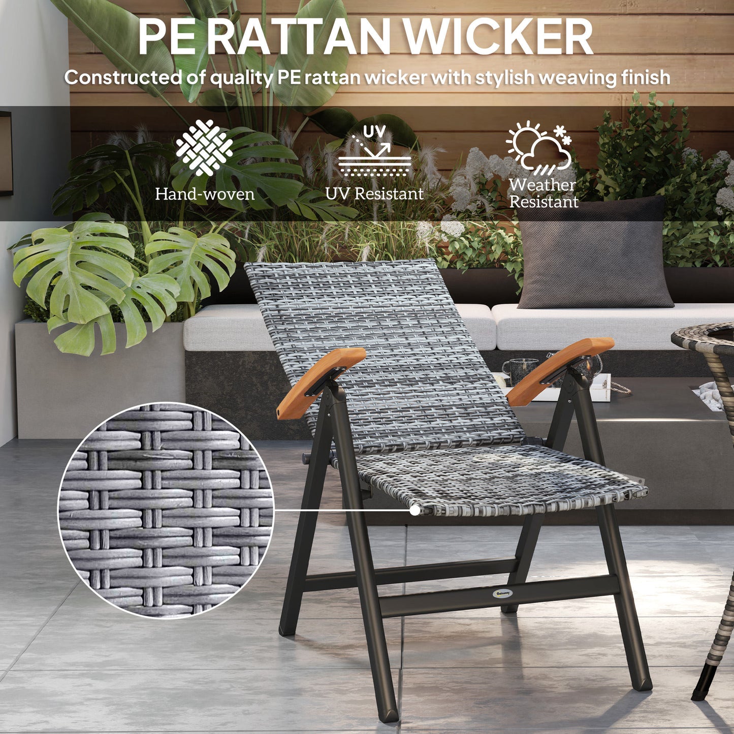 Outdoor Folding Dining Chair, Dining Chair, Light Grey