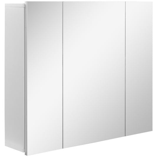 Bathroom Mirror Cabinet Wall Mount Storage organiser w/ Door, White