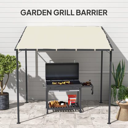 2.4 x 2.4 m Wall Mounted Pergola Gazebo, UPF30+, Cream White