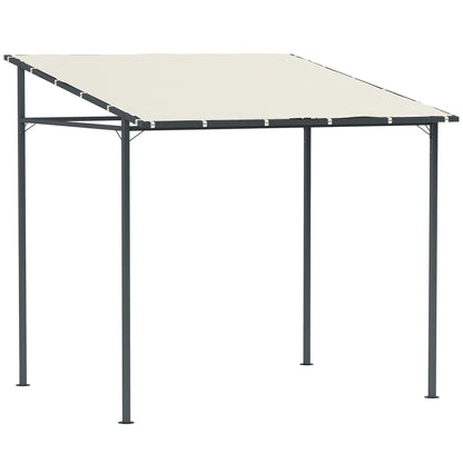2.4 x 2.4 m Wall Mounted Pergola Gazebo, UPF30+, Cream White