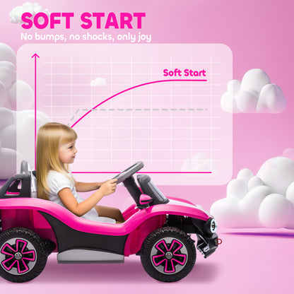 Volkswagen Licensed Kids Electric Car w/ Remote, Suspension, Pink