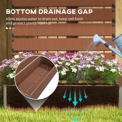 Raised Bed for Garden, Planter with Trellis for Climbing Plants, Vines, Planter Box with Drainage Gap, Brown