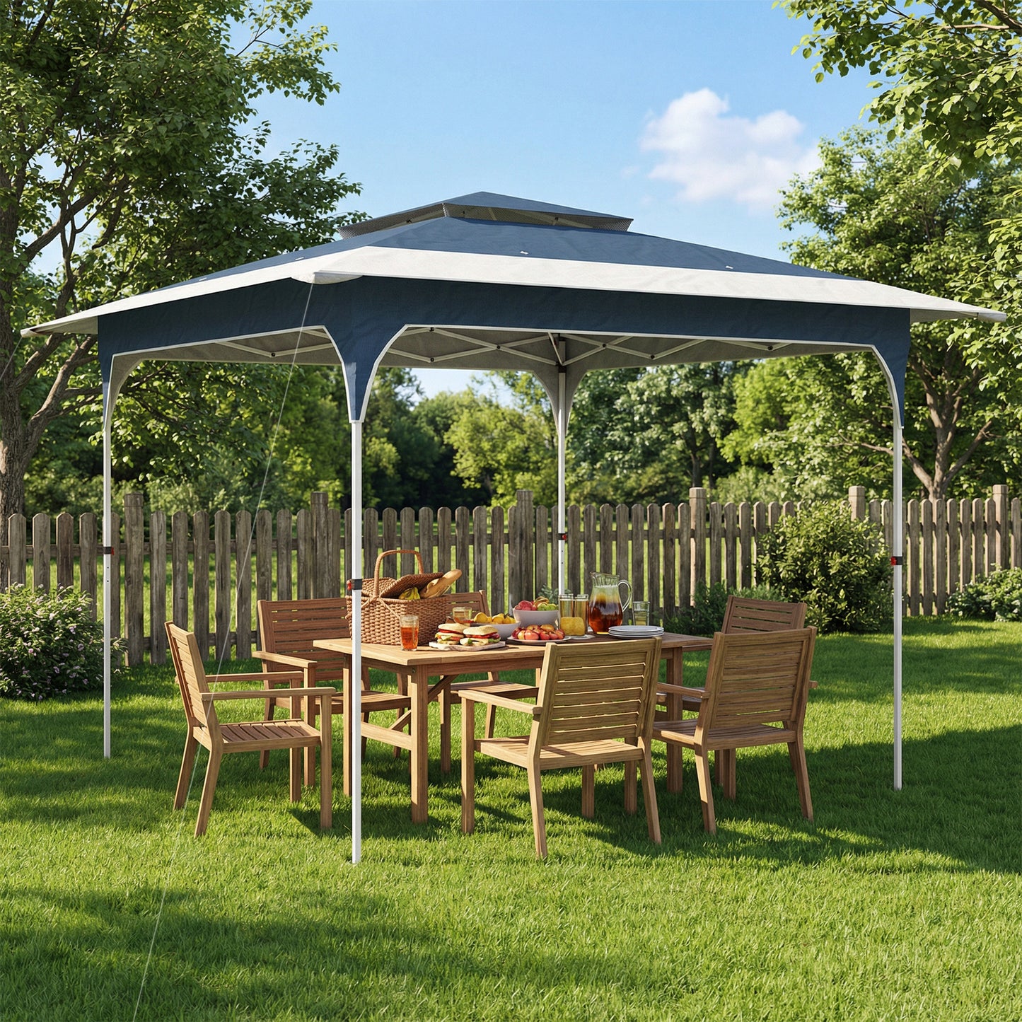 3.5 x 3.5 m Pop Up Gazebo, UPF50+ One-Touch Party Tent, Blue