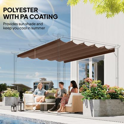 2.55x2.5 m Pergola Cover Replacement for 3x3 m Frame, Brown