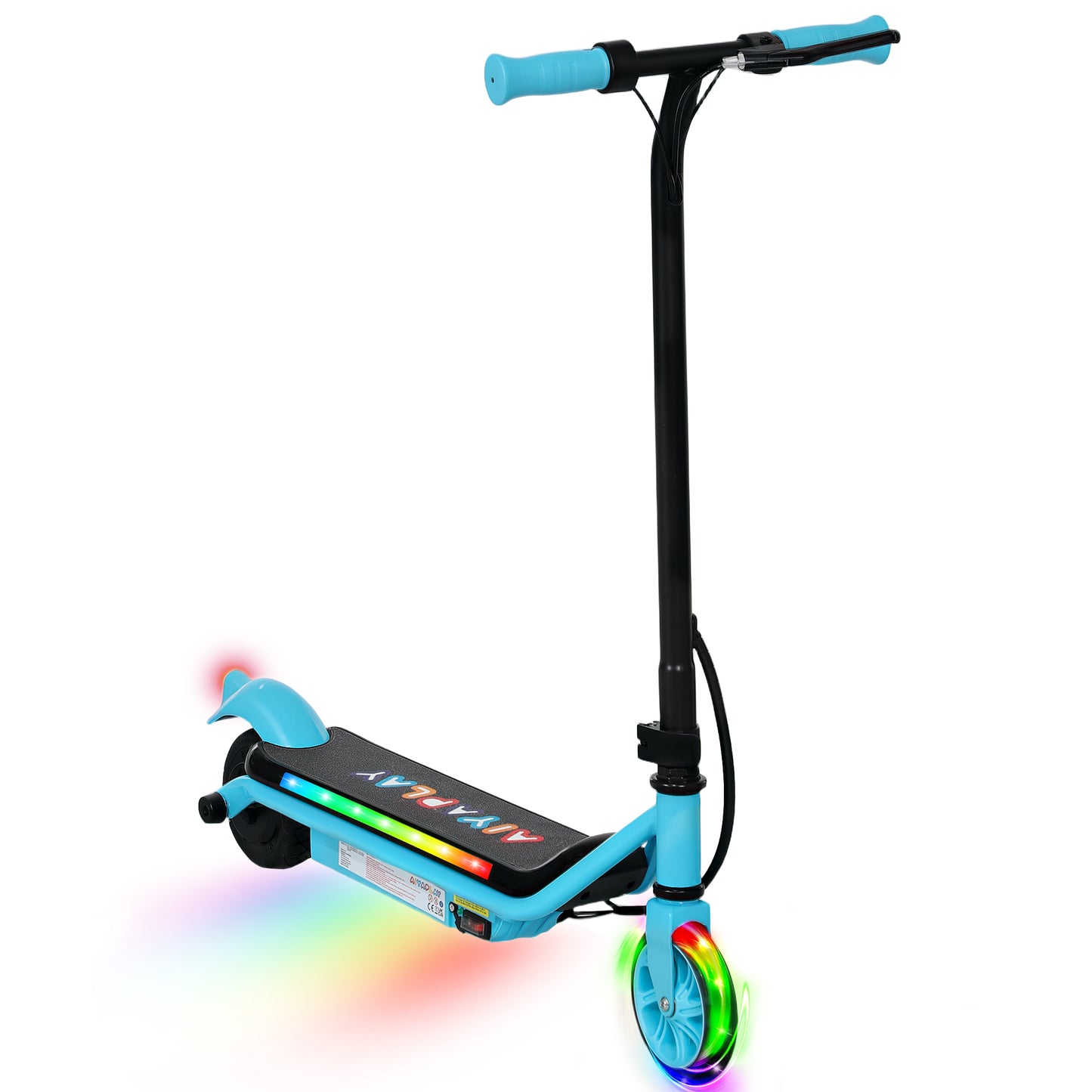Electric Scooter for 6-14 with Dual Brakes & Colourful Light, Blue