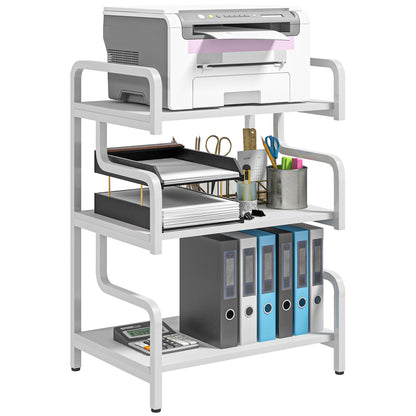 3-Tier Storage Shelf, Metal Shelves for Storage for Home Office, White