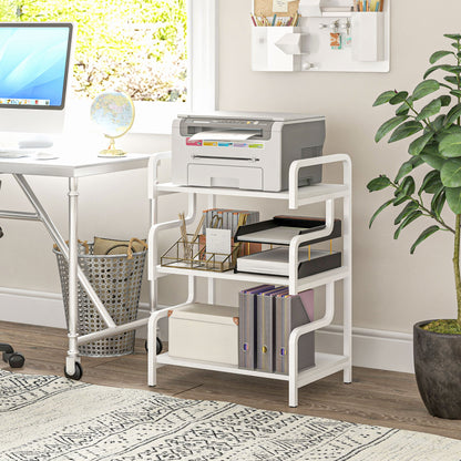 3-Tier Storage Shelf, Metal Shelves for Storage for Home Office, White