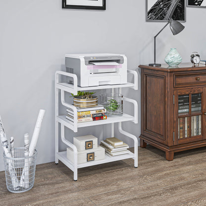 3-Tier Storage Shelf, Metal Shelves for Storage for Home Office, White