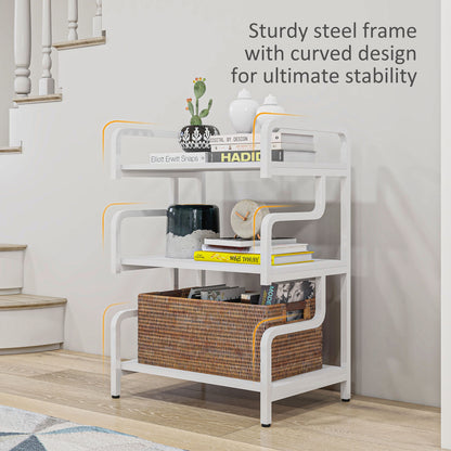 3-Tier Storage Shelf, Metal Shelves for Storage for Home Office, White