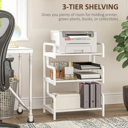 3-Tier Storage Shelf, Metal Shelves for Storage for Home Office, White