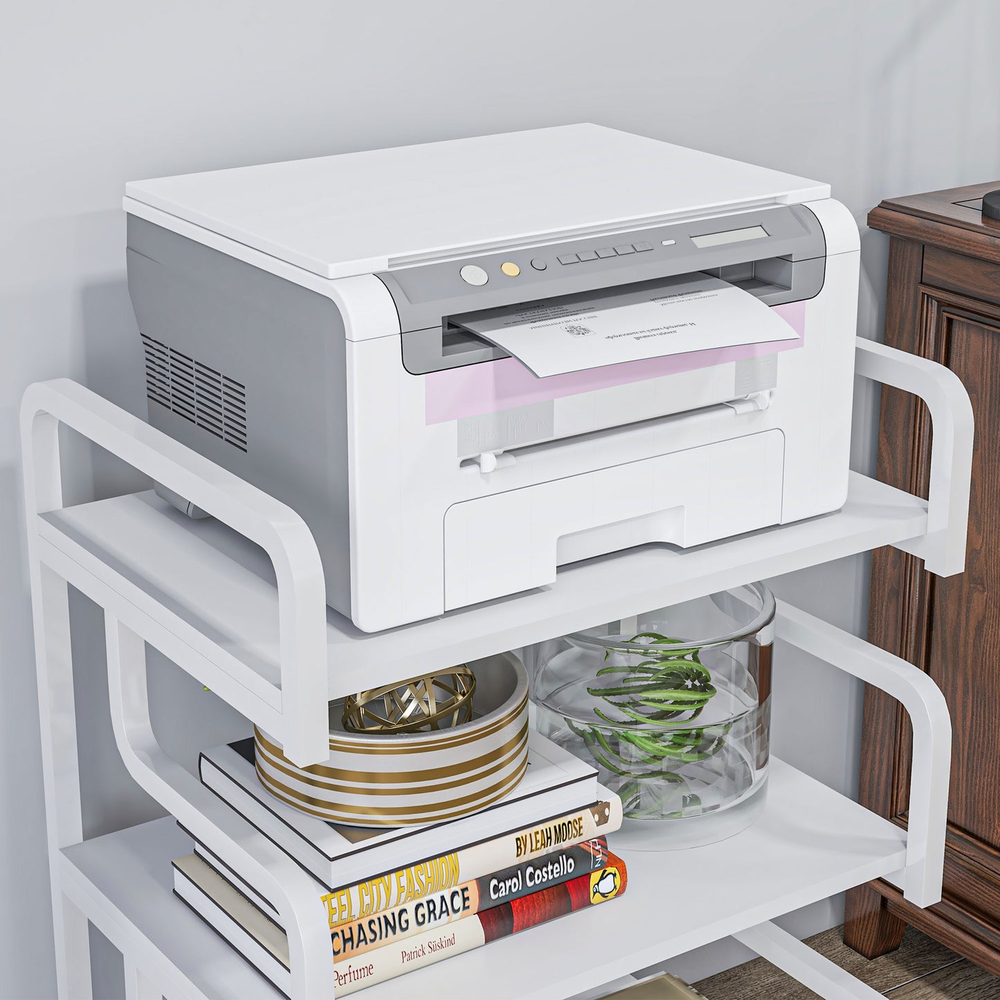 3-Tier Storage Shelf, Metal Shelves for Storage for Home Office, White