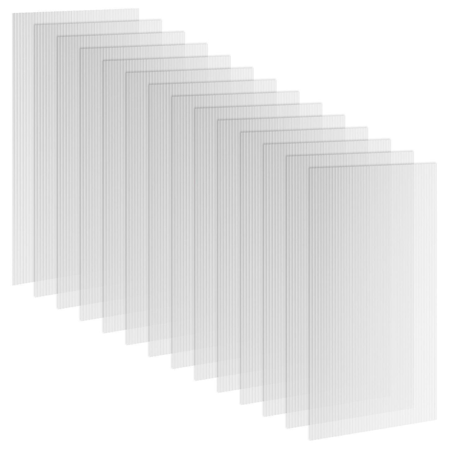 14 Pieces Twin-Wall Greenhouse Polycarbonate Sheets, 121 x 61 x 0.4cm