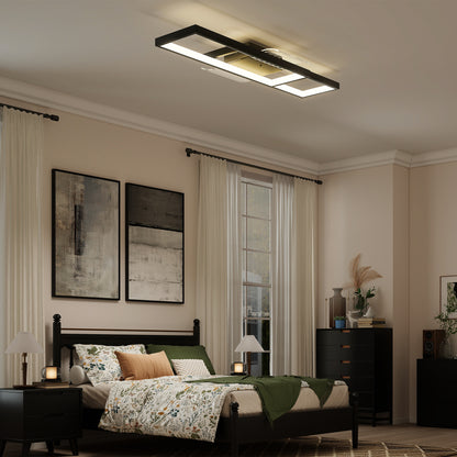 LED Ceiling Light, Dimmable Ceiling Light with Remote Control, Black
