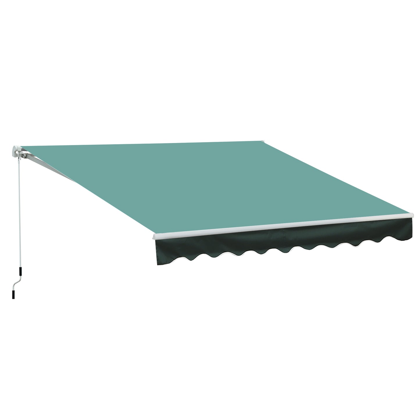 3m x 2.5 m Sun Shade Canopy Garden Patio Manual Retractable Awning Canopy-Dark Green