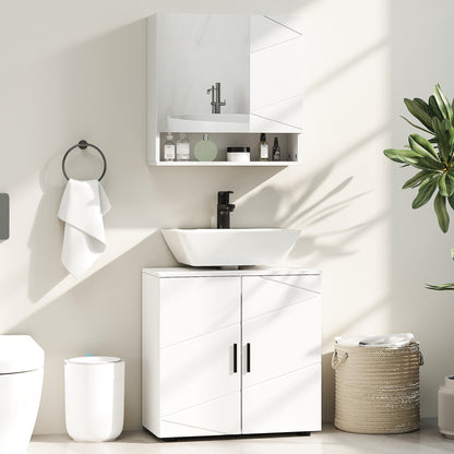 Bathroom Vanity Unit, Under Sink Cabinet with Shelf, White
