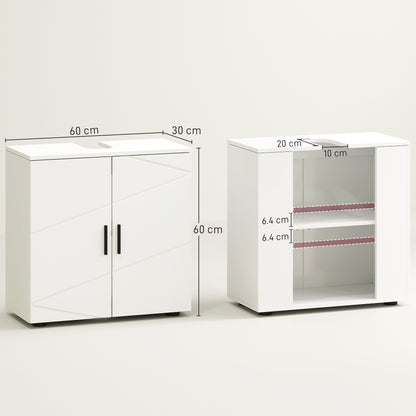 Bathroom Vanity Unit, Under Sink Cabinet with Shelf, White