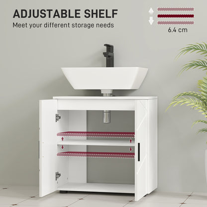 Bathroom Vanity Unit, Under Sink Cabinet with Shelf, White
