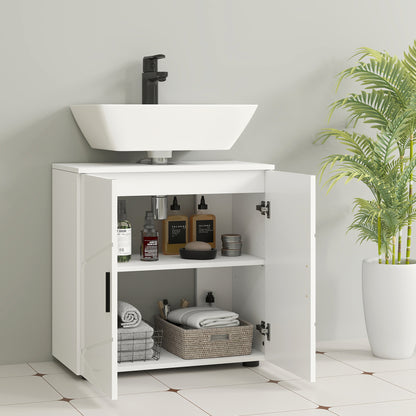 Bathroom Vanity Unit, Under Sink Cabinet with Shelf, White