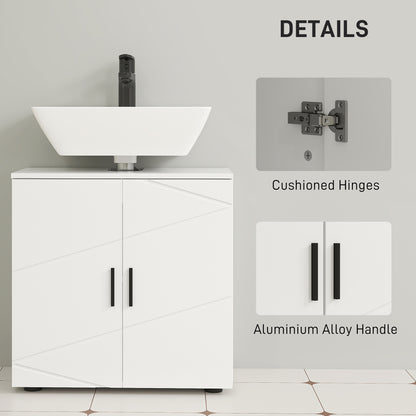 Bathroom Vanity Unit, Under Sink Cabinet with Shelf, White