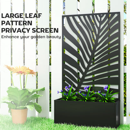 Metal Raised Garden Bed with Trellis, Outdoor Elevated Planter Box