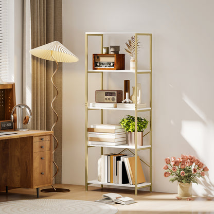 Modern Bedside Table with 2 Drawers and Open Shelves for Bedroom