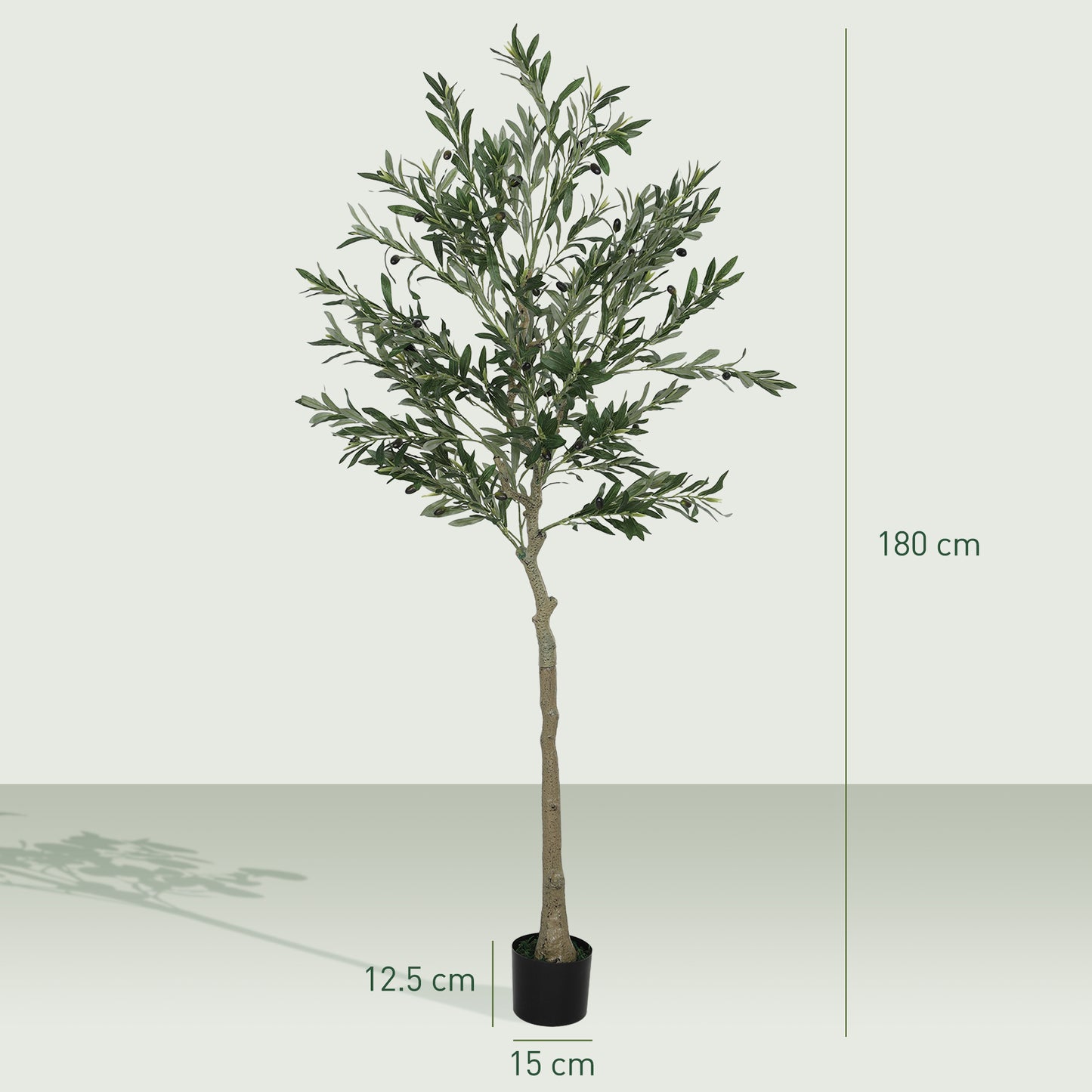 2 Pack Indoor Artificial Plants, Faux Potted Silk Olive Trees, 180cm