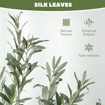 2 Pack Indoor Artificial Plants, Faux Potted Silk Olive Trees, 180cm