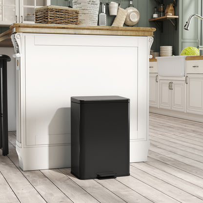 Pedal Bin with Soft-Close Lid, 20L Kitchen Bin for Home, Matte Black