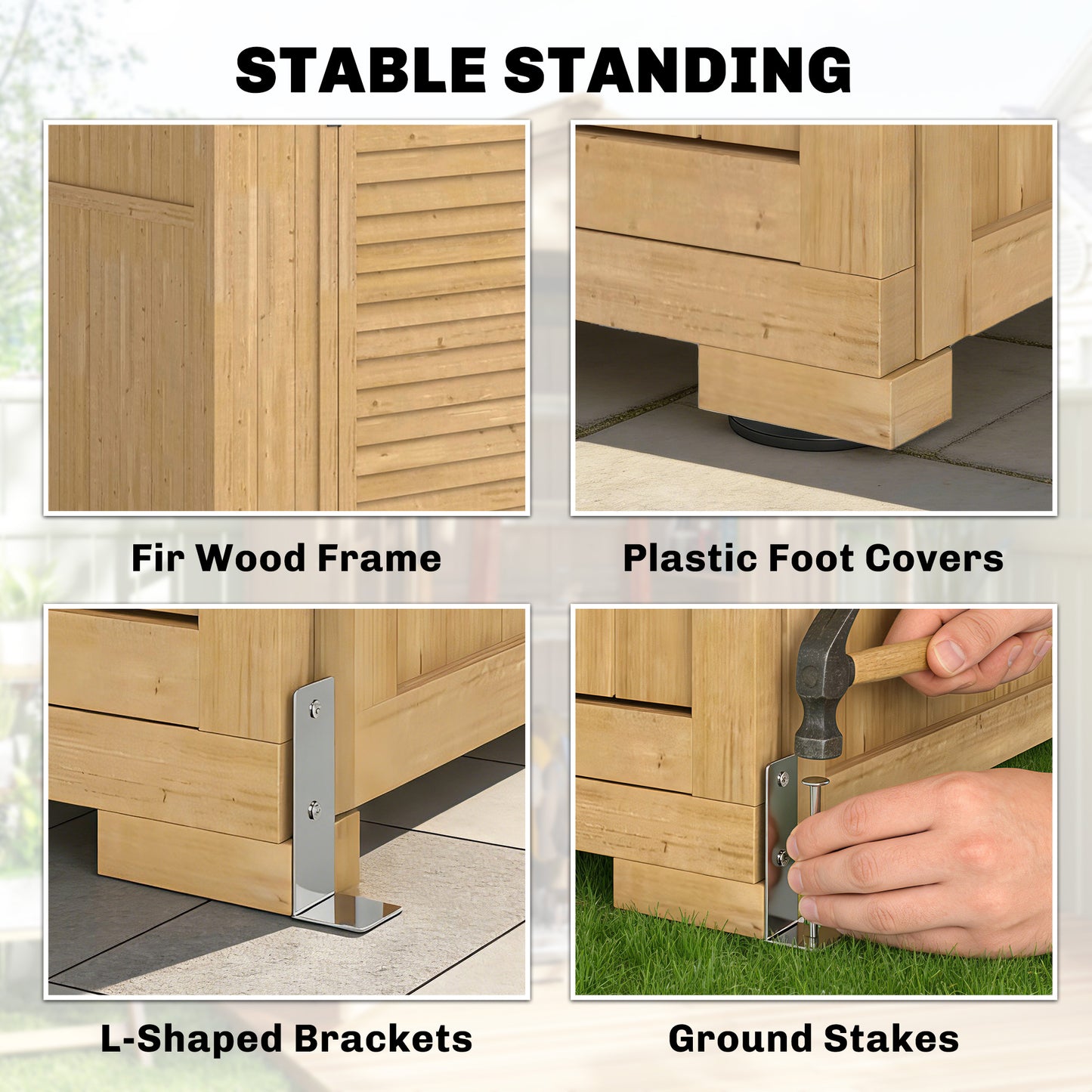 Outdoor Storage Cabinet Waterproof Light Brown