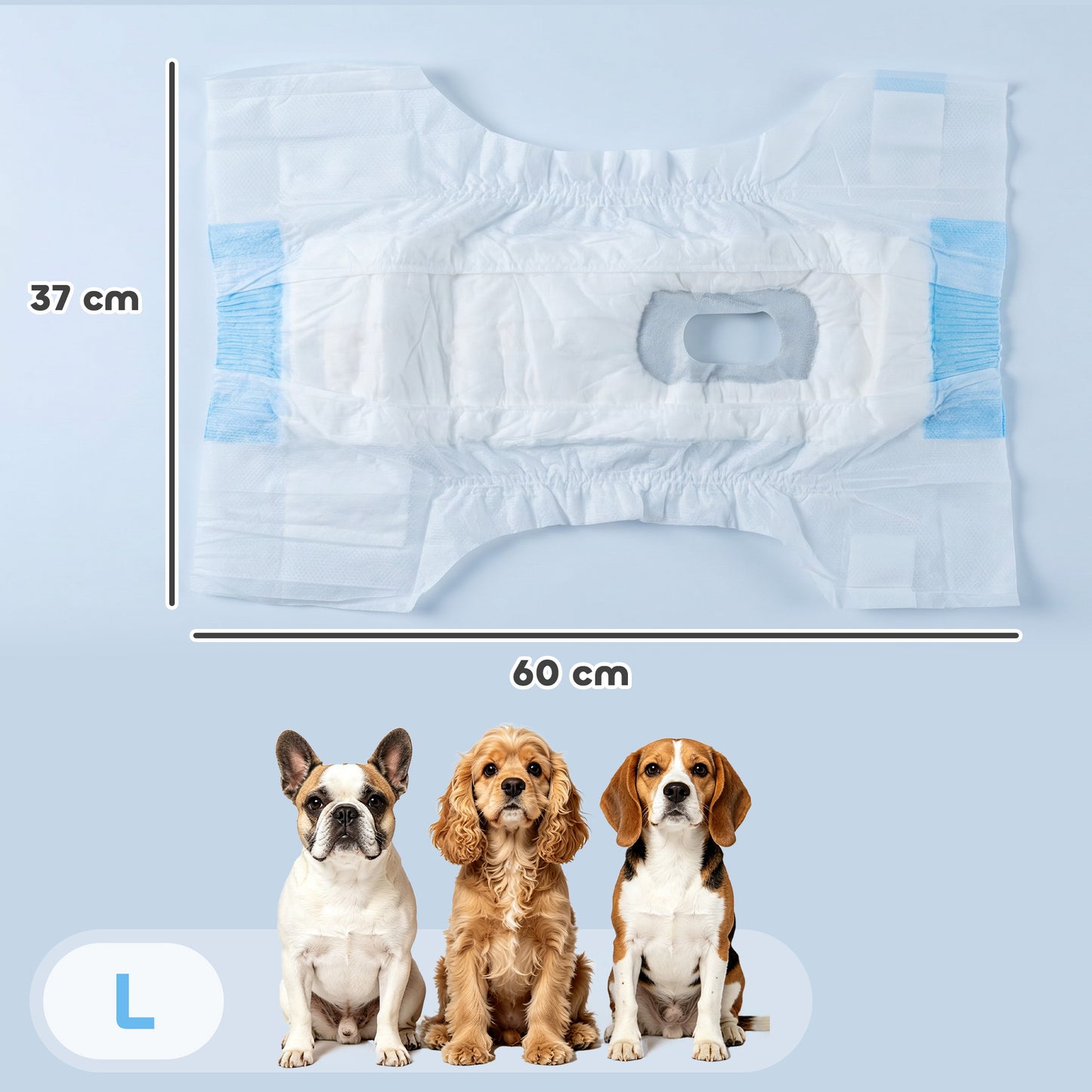 Disposable Dog Diapers Female, 48 Count Absorbent Dog Nappies, Puppy Sanitary Wraps Panties for Incontinence or Excitable Urination and Training, L, 28-50 cm