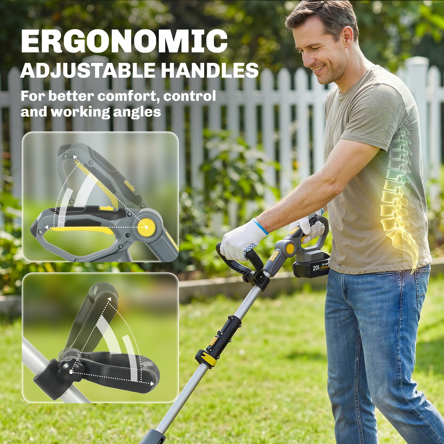 Cordless Tiller, 18V Garden Rotavator with 2 x 4Ah Batteries