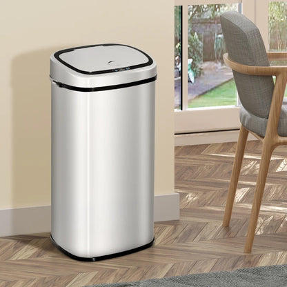 68L Stainless Steel Automatic Sensor Dustbin - Silver