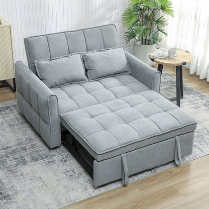 2 Seater Sofa Bed, 3-in-1 Sleeper Sofa with Adjustable Backrest