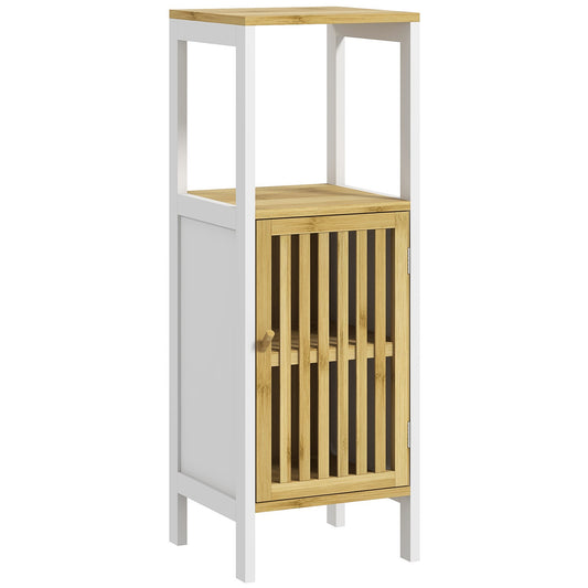 Bathroom Floor Cabinet Bamboo Bathroom Cupboard with Adjustable Shelf