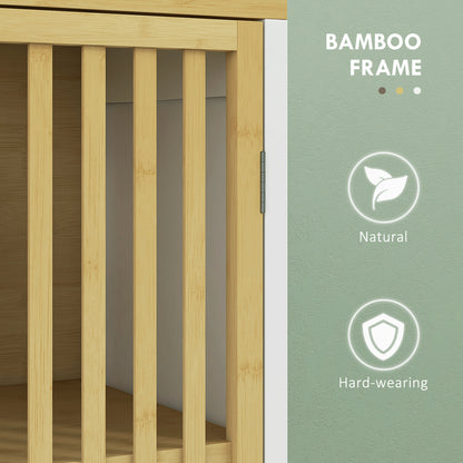 Bathroom Floor Cabinet Bamboo Bathroom Cupboard with Adjustable Shelf