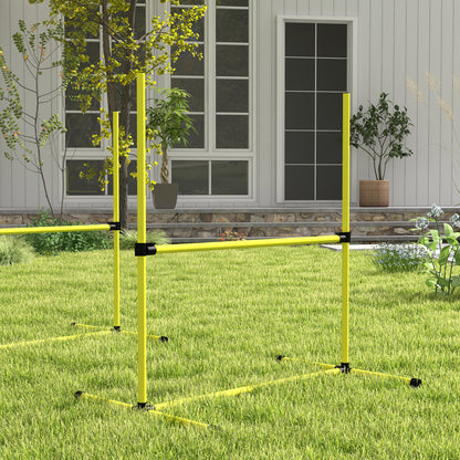 4 Pieces Dog Agility Training Equipment with Carrying Bag, Yellow